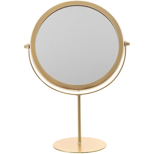 Espejo de maquillaje redondo con base estable de hierro para evitar caídas 2