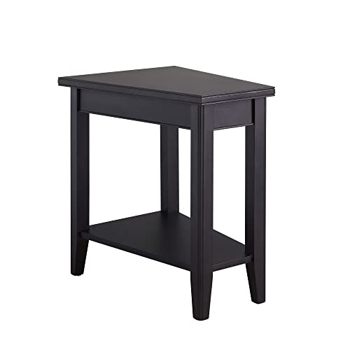 Leick Home Laurent End Table, Solid Wood, Narrow Wedge Shape,