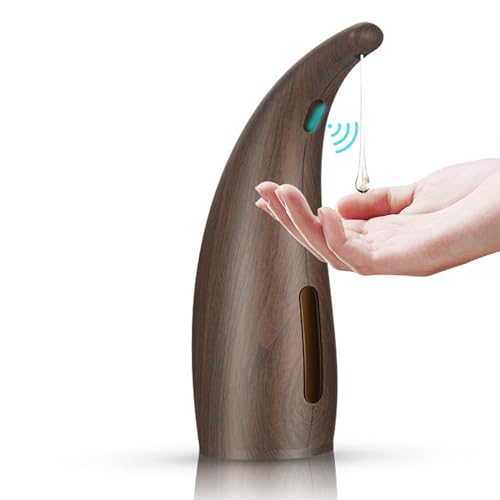 Tnfeeon Automatischer Seifenspender, Berührungsloser Schüssel -Seifenspender 300 Ml mit Infrarotsensor Flüssighandseife für das Badezimmer Küchenhotel Bank Hospital (Dunkelbraun)