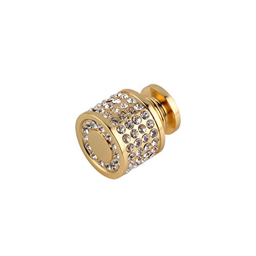 Githtra 5 Pcs Pack Crystal Cabinet Handles Dresser Knobs Diamond Drawer Door Cabinet Pull Handles For Home Décor, Round Gold #TOP2