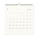 無印良品 2026年 バガス入りペーパー日曜始まり六輝カレンダー・大・２０２６年１月～１２月 約270×270mm・壁掛け用 84854132