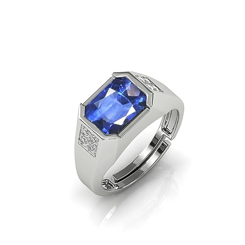 Bague plaquée argent saphir bleu Ratti fait main pour homme et femme