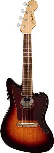 Fender Fullerton Jazzmaster Uke WN Tortoiseshell Pickguard 3-Color Sunburst Electro-Acoustic Ukulele