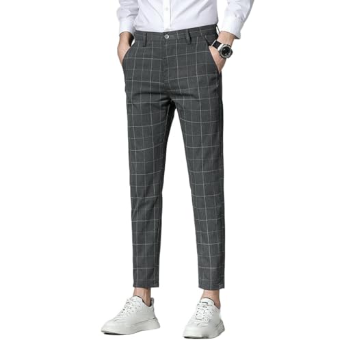 Pantalon à carreaux fins homme coupe japonaise fluide et respirante