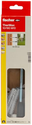 fischer Abstandsmontagesystem TherMax 10 / 180 M10 (2) für Dämmstoffe, Dämmstoffdübel zur Befestigung leichter Lasten in Wärmedämmverbundsystemen, mit Anti-Kälte-Konus
