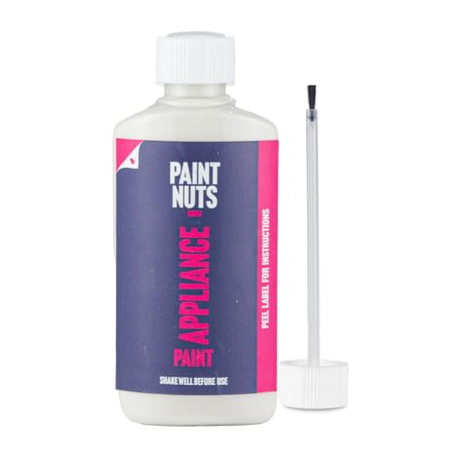 Paintnuts 50ml Appliance Touch-Up Paint for Kitchen & Bathroom – Quick Drying Repair Bottle & Brush – Ideal for Radiators, Showers, Fridges, Ovens, Sinks, Chips & Scratches - Cream - Satin