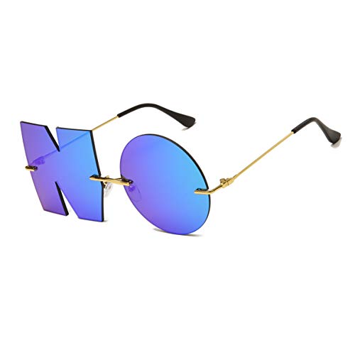ENTHYI Letter NO Party Rimless Sunglasses UV400 Streetwear