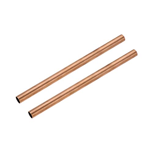 sourcing map 2 Stück 200mm Länge Kupferrohr 12mm Außendurchmesser, Nahtlose Gerades Rohr 0,5mm Wandstärke, Kupfer Rundrohr für Industrie Bauwesen Garten Haushalt Bastelarbeiten Dekoration