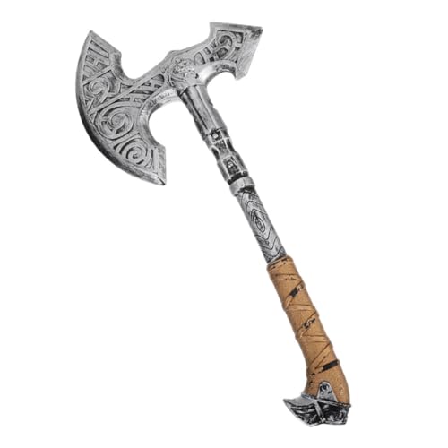 JEWEDECO Hache Factice en Plastique Légère, Accessoire De Cosplay Halloween pour Adultes, Décoration De Fête Sécurisé Et Maniable pour Scènes Et Festivals