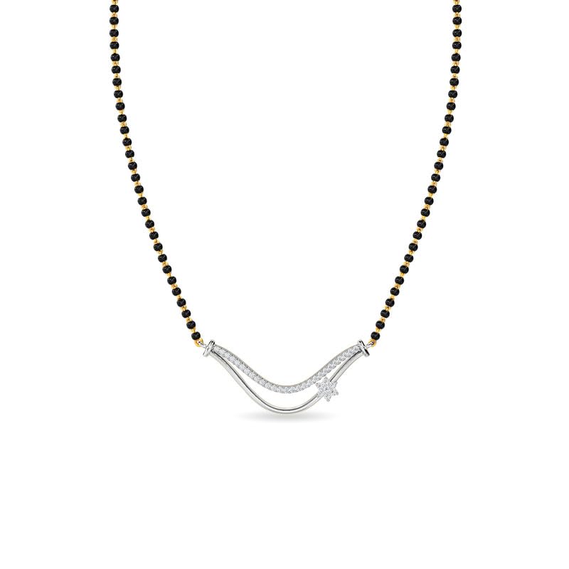 Image of KISNA JEWELS 14KT|18KT BIS Hallmark Pure Gold and Diamond Mangalsutra For Women