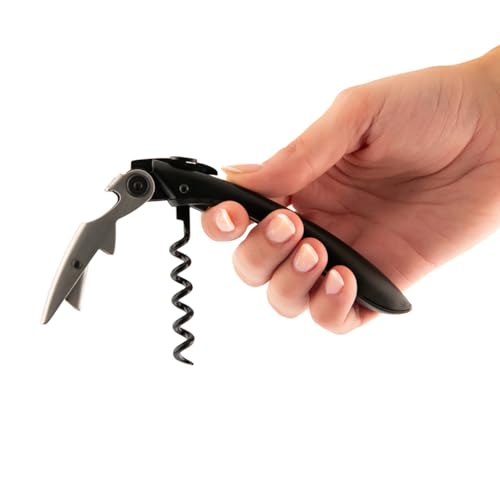 Miniatura 5 de Sacacorchos Profesional De Dos Tiempos Koala Big Tech Acero Inoxidable, Espiral Teflón, Cuchilla Precisa, Ideal Para Sommeliers Y Uso Diario, Acabado En Negro