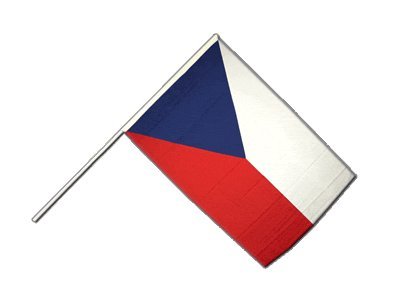Drapeau République Tchèque sur hampe 60x90 cm finitions soignées