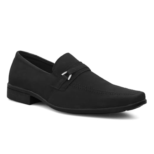 Sapato Social Masculino em NoBuck Estilo Mocassim 1103 (Preto, BR, Adulto, Numérico, 39)