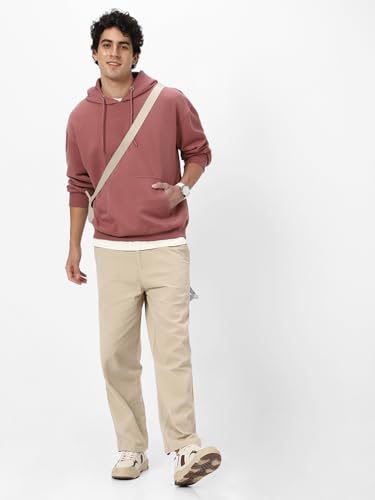 Image of Urbano Fashion Men's Cotton Solid Oversized Hooded Neck Sweatshirt