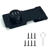 PFXVZJW Keyless Combination Lock, Code Zinc Alloy Door Latch, 3-Digit Combination Lock, Twist Knob Hasp Latch Lock, Cabinet Locks with Combination, Easy DIY Installation (Black)
