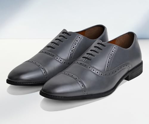 Image of LOUIS STITCH Men's Formal Lace-up Oxford Shoes for Men | Solid Design | Ideal for Formal, Business Casual, and Parties (LSRG OX)