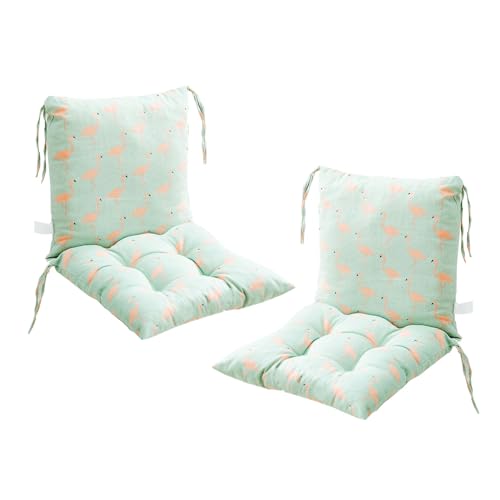 Generisch 2er Set Niedriglehner Auflagen Set Stuhlauflage 40 * 80cm Sitzkissen Niederlehner Gartenstühle Sitzauflagen Stuhlkissen Abnehmbarem Rückenlehne Auflage AA