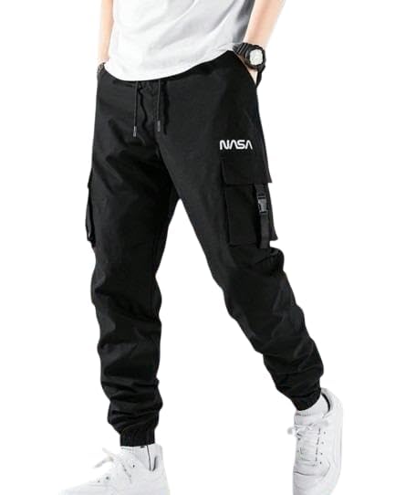 Men’s Lycra Cargo Jogger Pants | Slim Fit Stretchable NASA Printed Track Pants with Multiple Pockets | Elastic Waist Casual Streetwear-picture-10