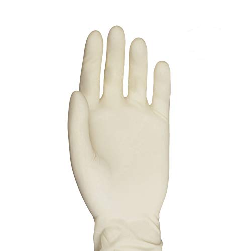 VIVID NaturalTouch Latex Examination Gloves â€“ Powder Free, Food Safe â€“ for Medical Use, Crafting, Pet Care, Painting, Cleaning (Small, 100 Pack)