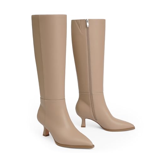 Image of Modatope Knee High Boots for Women Kitten Heel Boots