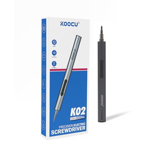 Image of K02 Professional Electric Screwdriver Set with 20 Magnetic Bits, Dual Mode Manual and Electric, Type-C, Metal Gearbox, Bi-directional Rotation, 90 Degree Rotational Screwdiver