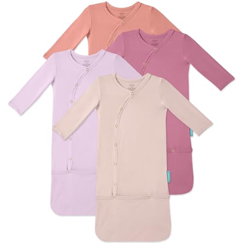 Image of PurComfy Supersoft Baby Sleeper Gowns, Premium Bamboo Viscose Infant Nightgown Sleepers Preemie Newborn Snap Bundler