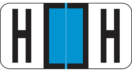 Doctor Stuff - File Folder Labels, Reynolds & Reynolds ColorFile Compatible Alphabet Labels, 3-Ring Binder Sheets - Letter H, Light Blue, 3/4" x 1-1/2