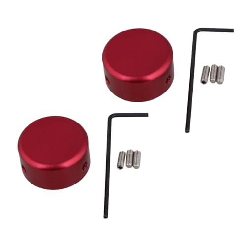 SUPVOX Footswitch Topper Red Guitar 2 Pack Aluminum Guitar Pedal Caps Set for Pedal Topper Random