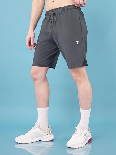 Image of TECHNOSPORT Mens Regular Fit Solid Shorts for Gym, Workout & Sports with Anti Microbial, Techno Dry