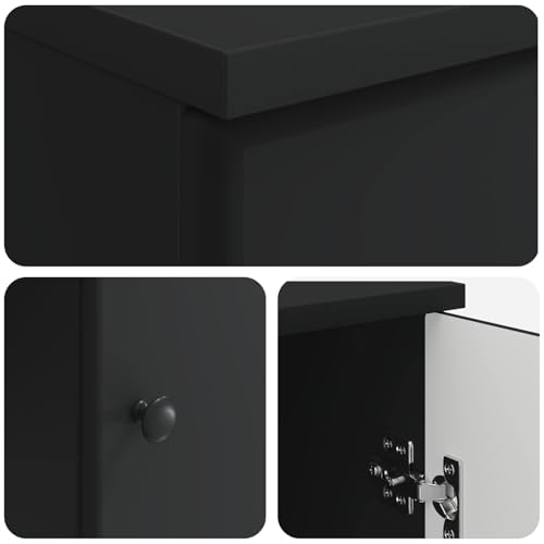 Bureau avec étagère noir pour optimiser les petits espaces informatiques - 8