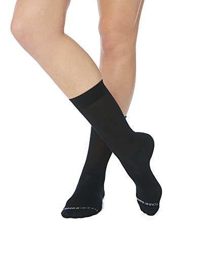 Tommie Copper Women's Core Compression MicroModal Crew Socks, Black, 10-12.5