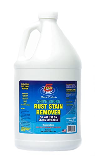 Force 5 SHIPN'SHORE, Rust Stain Remover, Instant Hull Cleaner, Vinyl, Fabric, Metal & Painted Surfaces - Removes Sprinkler Stains from Walls and Fences Instantly.