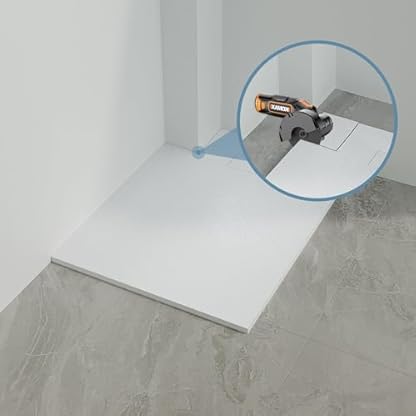 Duschwanne 90x90 cm ebenerdig Steinoptik Anti-Rutsch Zuschneidbar ohne Siphon und Ablaufgarnitur – Bild 4