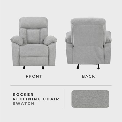 Sillón reclinable chenille gris suave y cómodo miniatura 6