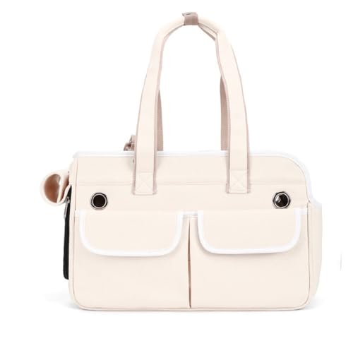 「NexPon」ペットキャリー ペットバッグ ペットリュック 猫用 犬用 ペットキャリーケース ペット用キャリーリュック 通気性 軽量 コンパクト お出かけ 電車 旅行 防災 避難 通院、インタラクティブサイドドア、取り外し可能なクッション (ホワイト)