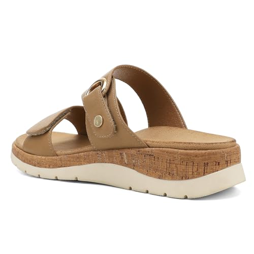 Image of UBFEN Womens Slides Sandals Comfortable Low Wedge Arch Support for Walking | Soft Cushioned Insoles, Adjustable Straps, Slip On for Summer, Casual, Home, Quick Outings