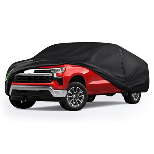 Image of 16-Layer 600D Heavy Duty Universal Full Car Cover for Outdoor & Indoor Use - All Weather Sun UV Rain Snow Dust Proof, Waterproof Scratch Resistant, Fits Pickup Body Length 180 inch-206 inch /15-17.1 ft