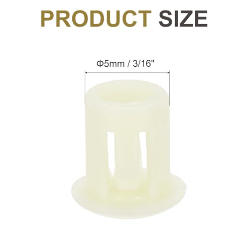 Image of MECCANIXITY 64PCS 5mm(3 /16 inch) Cream White Plastic Hole Plugs, Flush Type Panel Hole Plugs Insert End Caps for Locking Hole Tubes Furniture Cabinet
