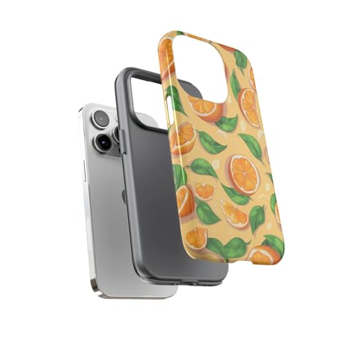 Coque iPhone 14 Pro motif fruits oranges brillante