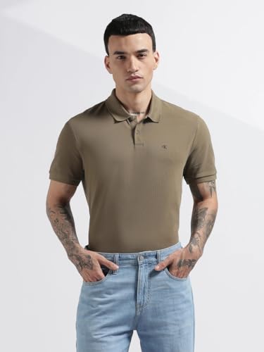 Image of Solid Regular fit Cotton Polo t-Shirt