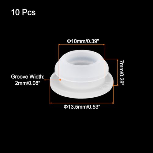 Image of MECCANIXITY 10pcs Silicone Snap in Locking Hole Plugs,10mm /0.4 Inch Mounting Diameter Narrow Groove Width 2mm Panel Seal Cover Round for Kitchen Bulkheads Waterproof Sealing Plugs Clear