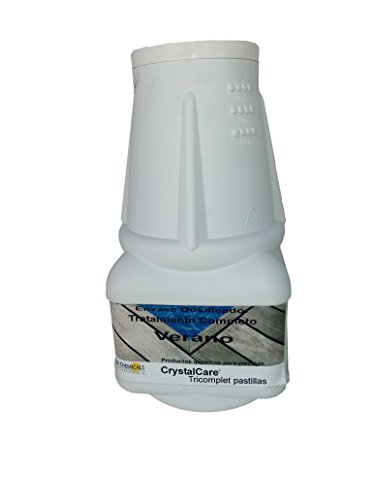 CrystalCare Dosificador Flotante Verano 3 acciones: Cloro, antialgas y floculante. Bote dosificador automática 2 kg Cover