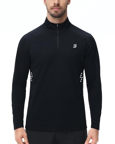 Roadbox UPF 50+ Long Sleeve Shirts for Men - Quarter Zip Pullover Quick Dry Rash Guard for Running Golf Fishing Workout2