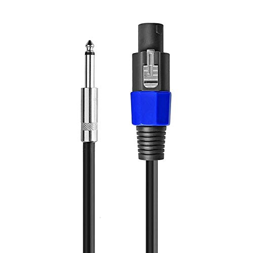 Confezione da 2 cavi da 50 Ft Speakon a 1/4 pollici per altoparlante da 12 Gauge AWG, di collegamento audio da 6,35 mm, per DJ/PA