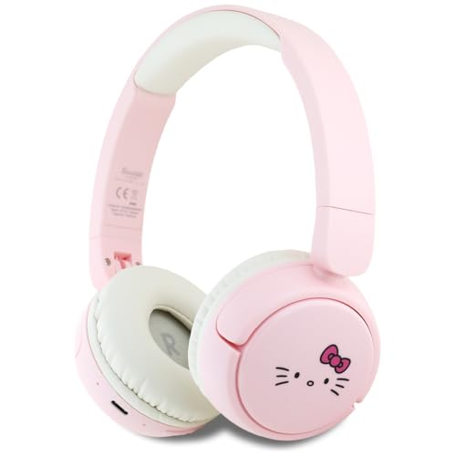 CG Mobile Auriculares Bluetooth Hello Kitty con logotipo facial, color rosa