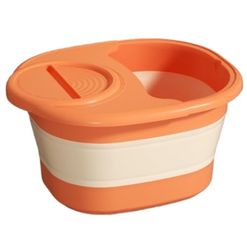 Tina plegable para baño de pies naranja portátil miniatura 1