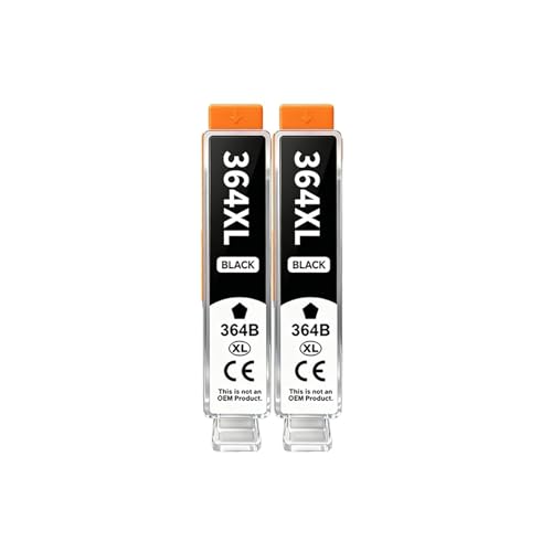 Cartouche d'encre 364XL noire compatible pour imprimantes HP Photosmart et Deskjet pack de 2