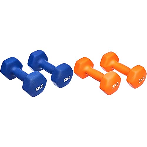 Haltères en néoprène 5kg et 3kg pour sport à domicile et crossfit