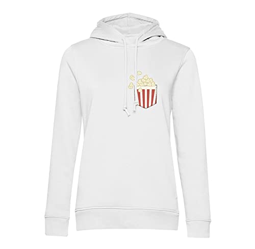 Sweat à capuche avec poche surprise imprimé popcorn pour les soirées film et séries