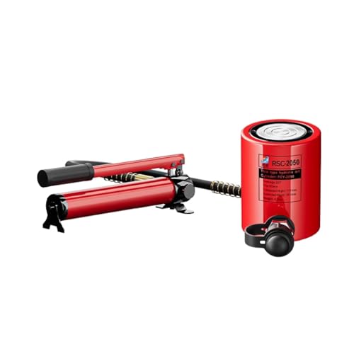 Kit de gato hidráulico, capacidad de 50 toneladas, carrera de 2 pulgadas, bomba manual, retracción automática para elevación y reparación